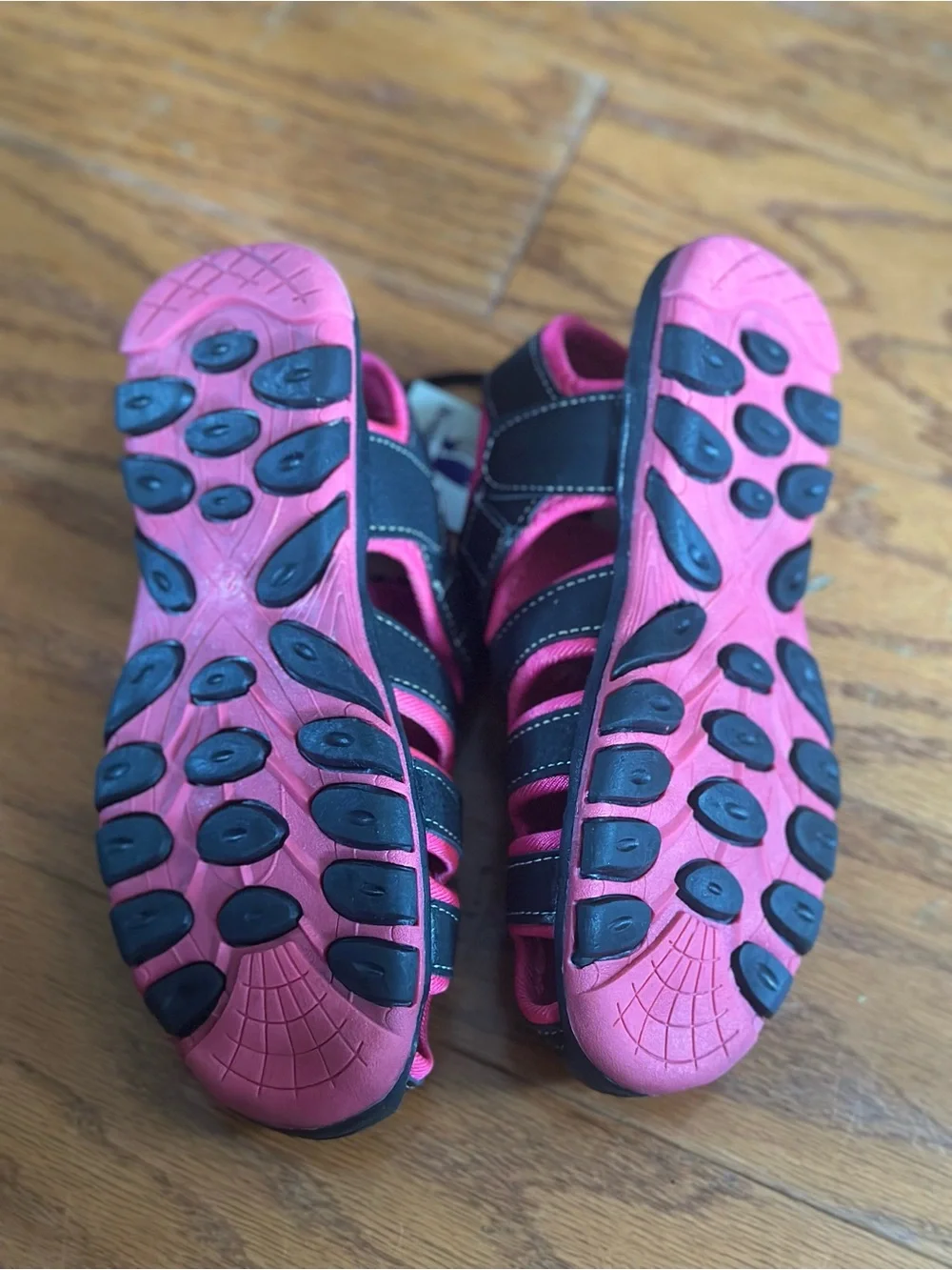 Kids Pink and Black Closed-Toe Sandals - Size 2